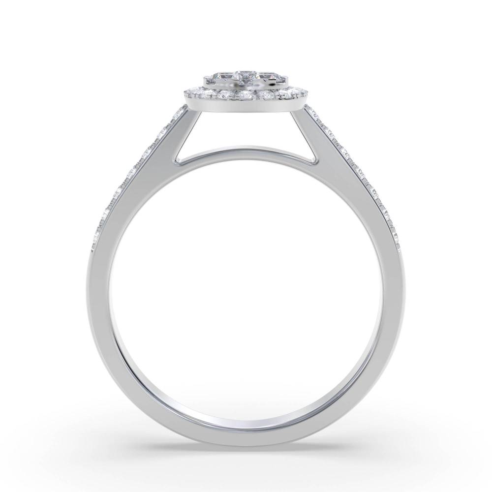 Elegant Round Diamond Cluster Ring W