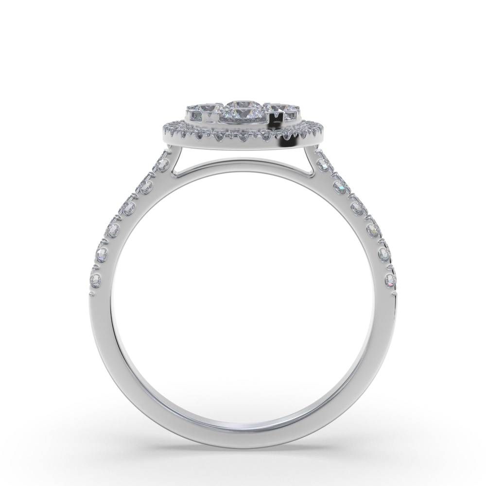 1.00ct Elegant Round Diamond Cluster Ring W