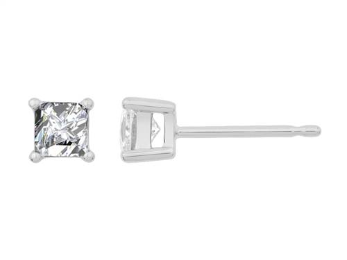 0.50ct VS/EF Princess Diamond Stud Earrings P