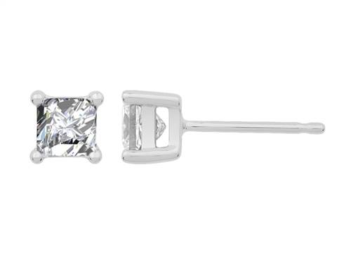0.70ct VS/EF Princess Diamond Stud Earrings P