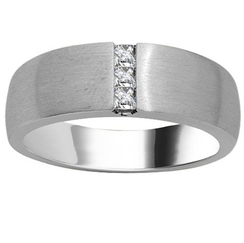 7.5mm Mens Round Diamond Ring W