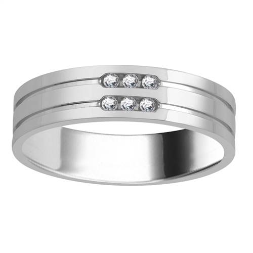 5.5mm Mens Round Diamond Ring W