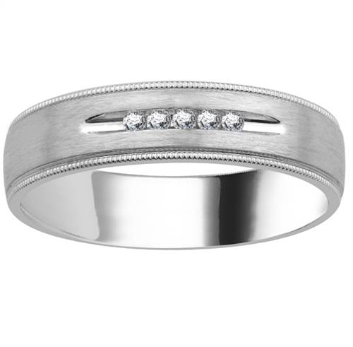 5.5mm Mens Round Diamond Ring W