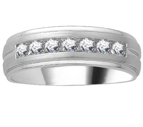 6.5mm Mens Round Diamond Ring W