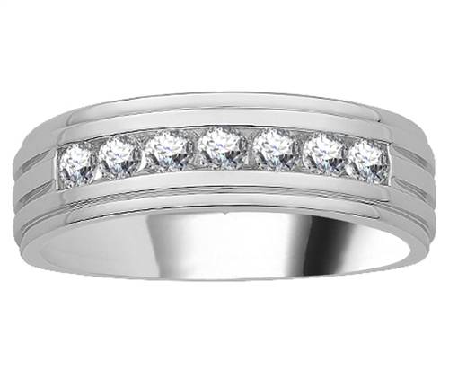 6.5mm Mens Round Diamond Ring W