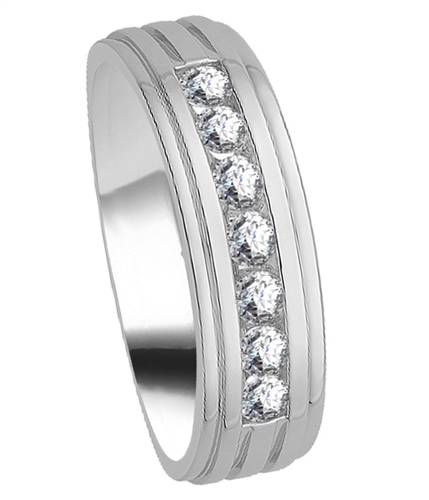 6.5mm Mens Round Diamond Ring W