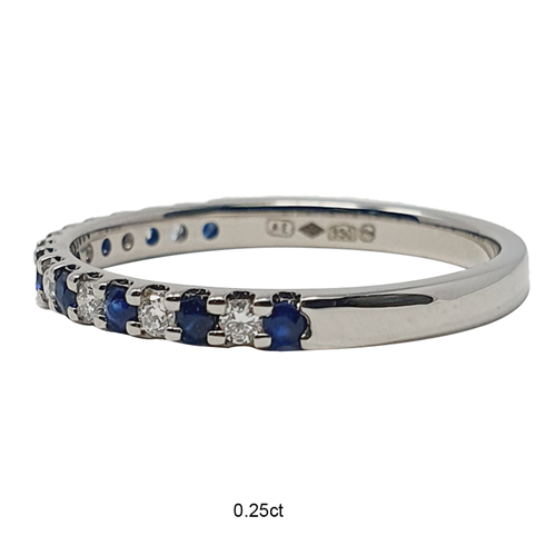 2mm Blue Sapphire And Diamond Eternity Ring P