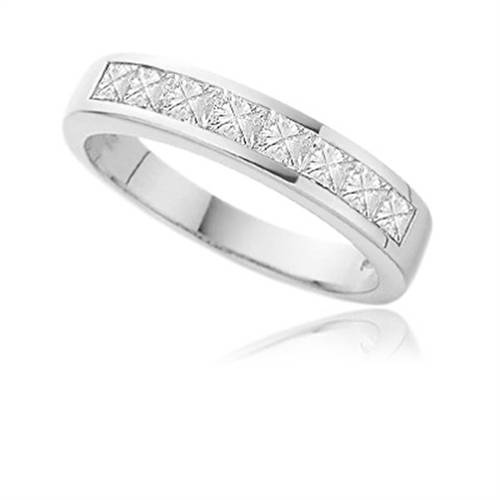 0.75CT SI/FG Princess Diamond Half Eternity Ring