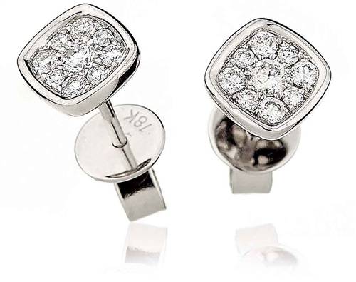 Classic Round Diamond Cluster Earrings P