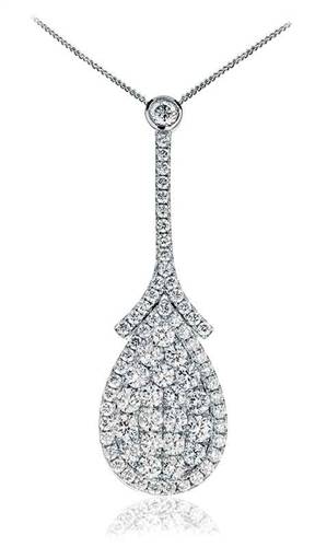 Pave Set Round  Diamond Designer Pendant W