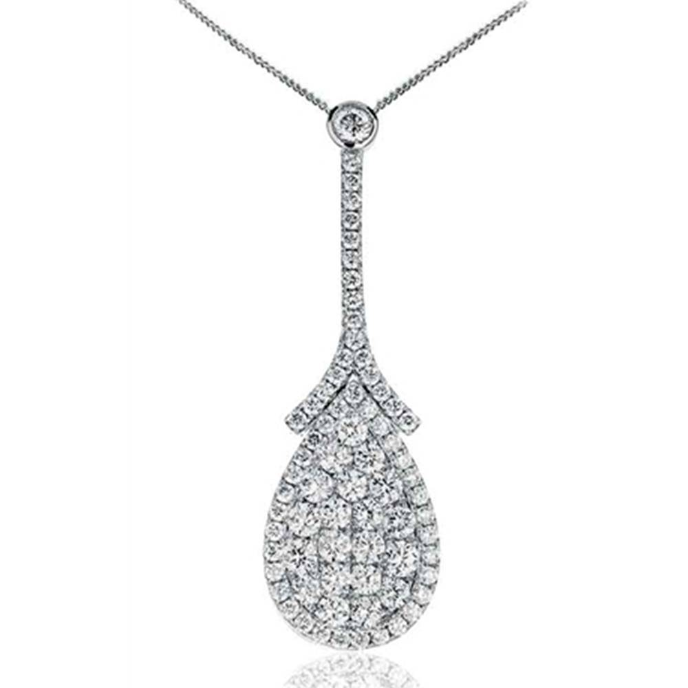 Pave Set Round  Diamond Designer Pendant W