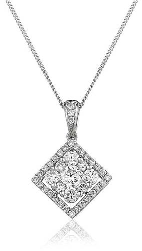 0.75ct Pave Set Round Diamond Designer Pendant W