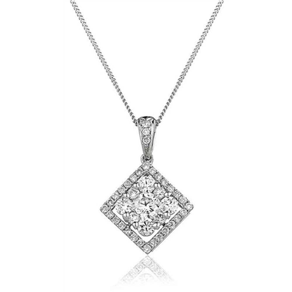 0.75ct Pave Set Round Diamond Designer Pendant W