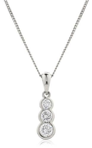 Elegant Round Diamond Trilogy Pendant W