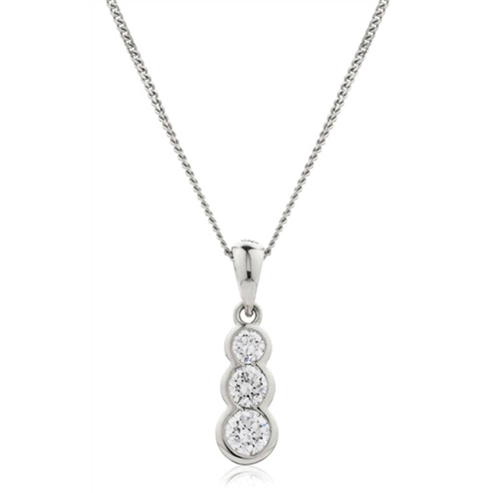 Elegant Round Diamond Trilogy Pendant W