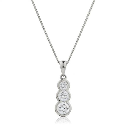 Elegant Round Diamond Trilogy Pendant W