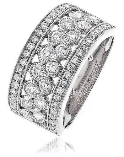 9.5mm Round Diamond Multi Row Dress Ring W