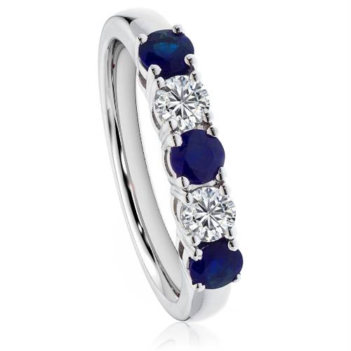 1.20ct Blue Sapphire & Diamond Eternity Ring Image