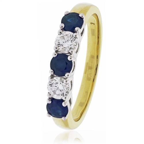 1.20ct Blue Sapphire & Diamond Eternity Ring Image