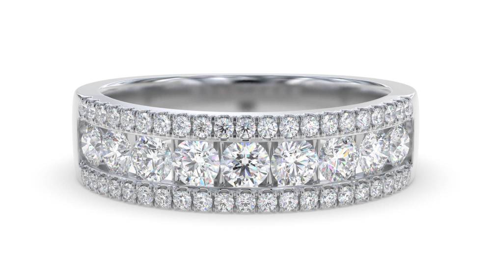 1.50ct Elegant Round Diamond Multi Row Dress Ring W