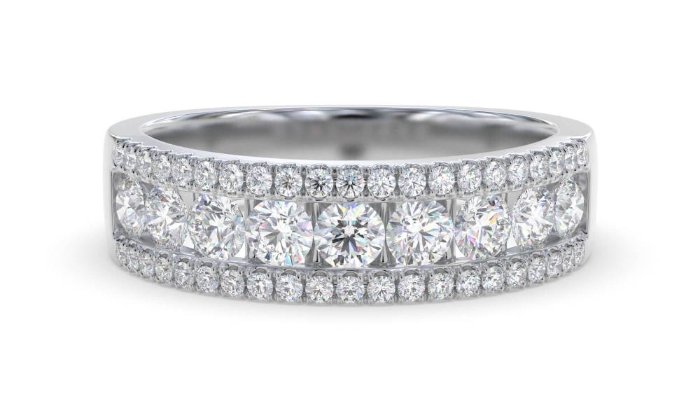 2.00ct Elegant Round Diamond Multi Row Dress Ring W