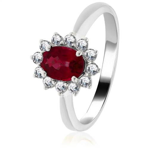 1.30ct Ruby & Diamond Cluster Ring Image