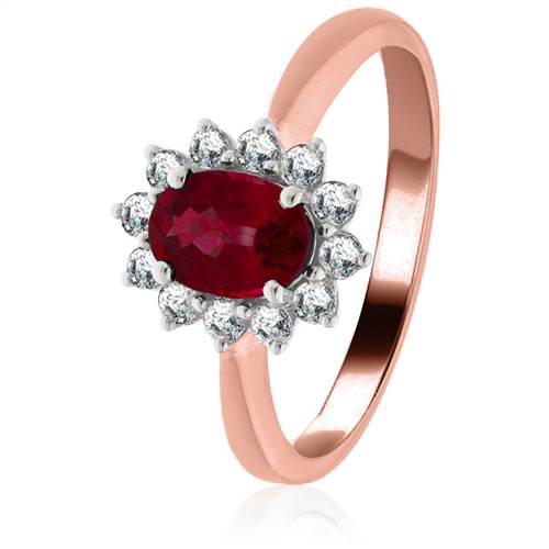 2.00ct Ruby & Diamond Cluster Ring Image