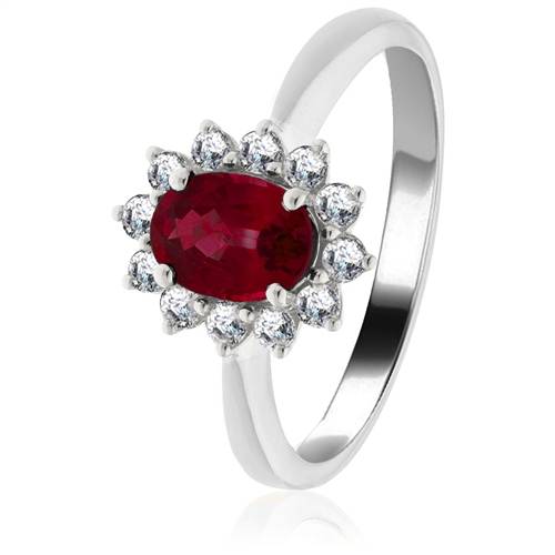 2.00ct Ruby & Diamond Cluster Ring Image