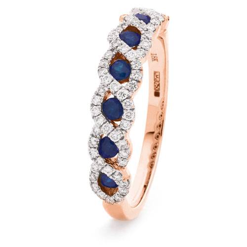 0.50ct Blue Sapphire & Diamond Eternity Ring Image