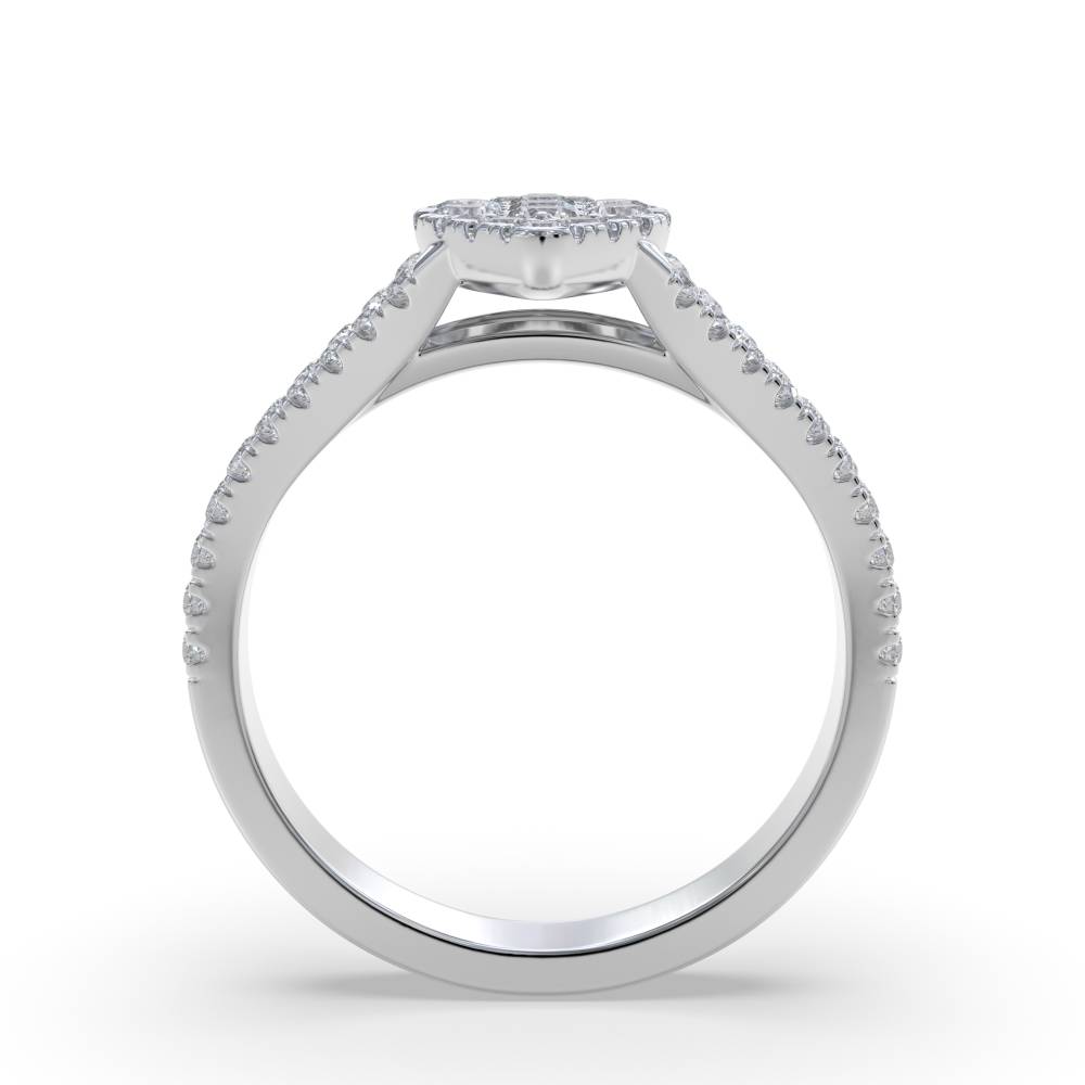 0.75ct Elegant Round Diamond Cluster Ring W