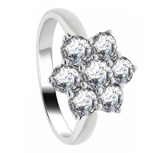 3.00ct Elegant Round Diamond Cluster Ring set in White Gold