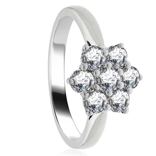 1.00ct Elegant Round Diamond Cluster Ring W