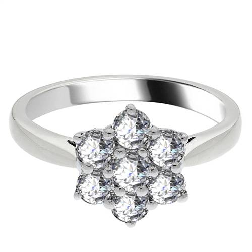 1.00ct Elegant Round Diamond Cluster Ring W