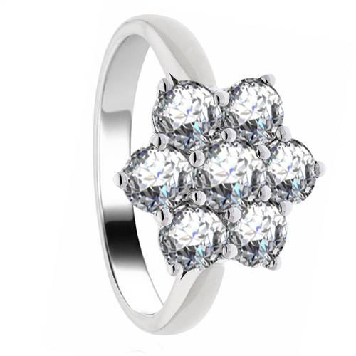 1.60ct Elegant Round Diamond Cluster Ring set in White Gold