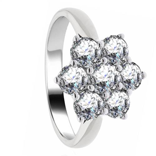 2.00ct Elegant Round Diamond Cluster Ring set in White Gold