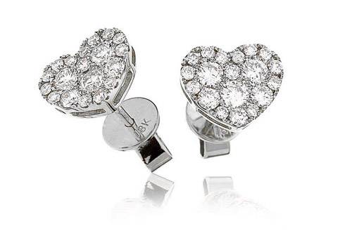 Unique Round Diamond Cluster Earrings P
