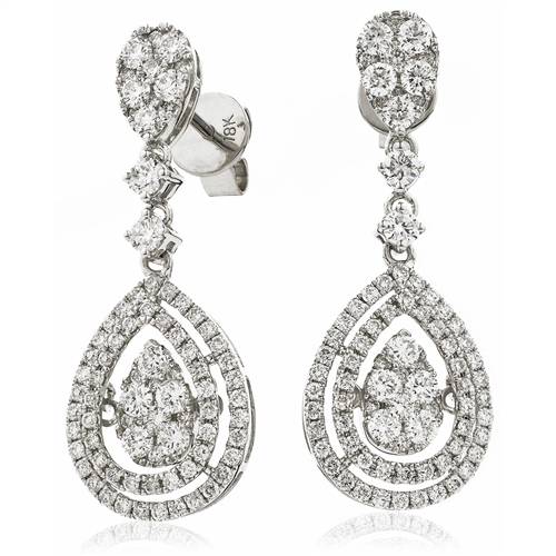 1.80ct Modern Round Diamond Drop Earrings W