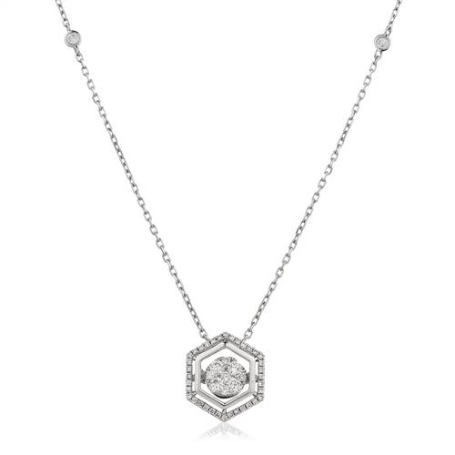 0.70ct VS/FG Movable Round Diamond Designer Necklace P
