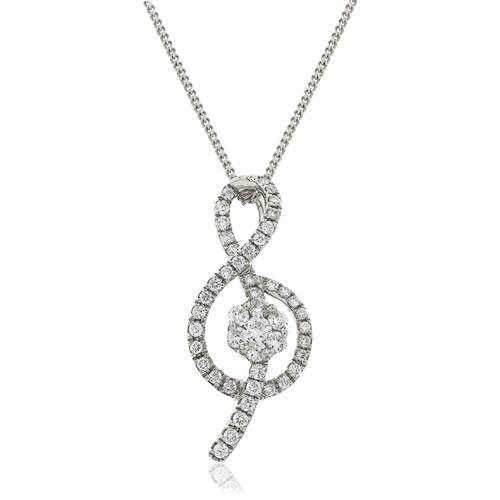 0.40ct Pave Set Round Diamond Designer  Pendant W