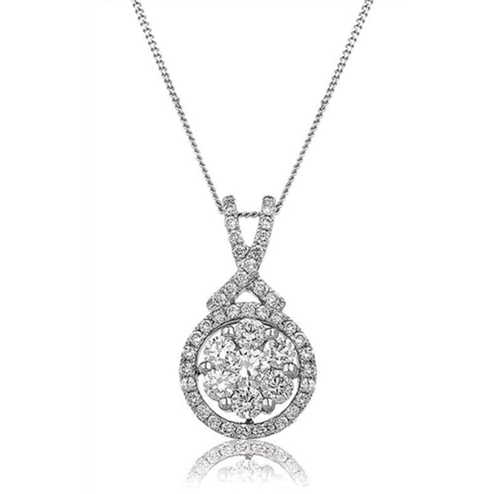 0.60ct Pave Set Round Diamond Designer Pendant W