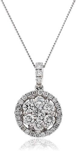 0.60ct Pave Set Round Diamond Designer Pendant W