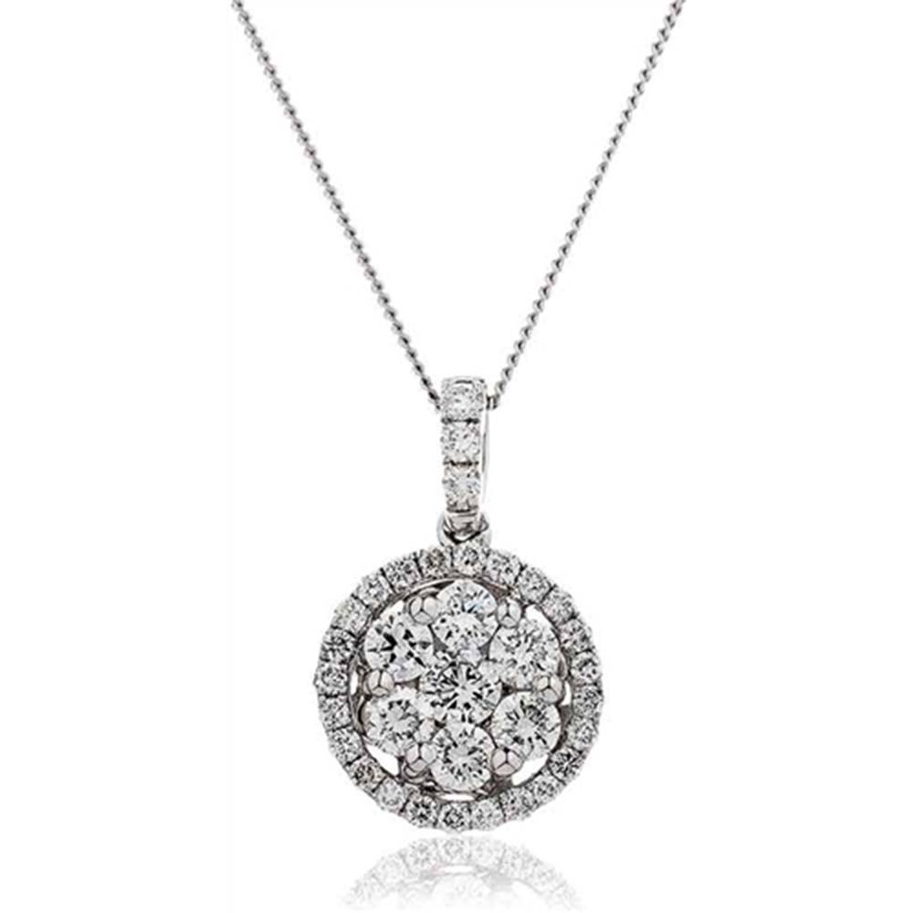 0.60ct Pave Set Round Diamond Designer Pendant W