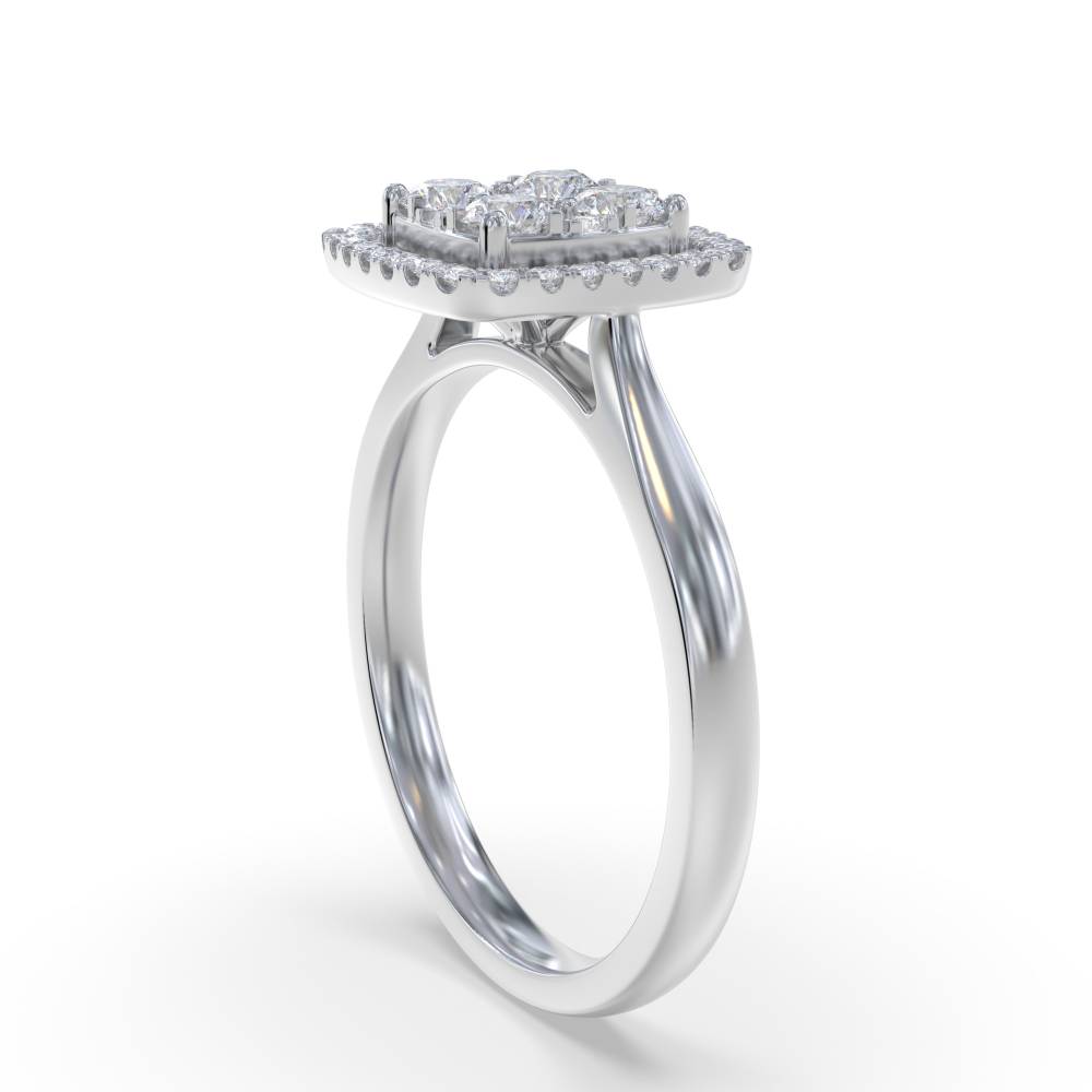 0.50ct Elegant Round Diamond Cluster Ring W