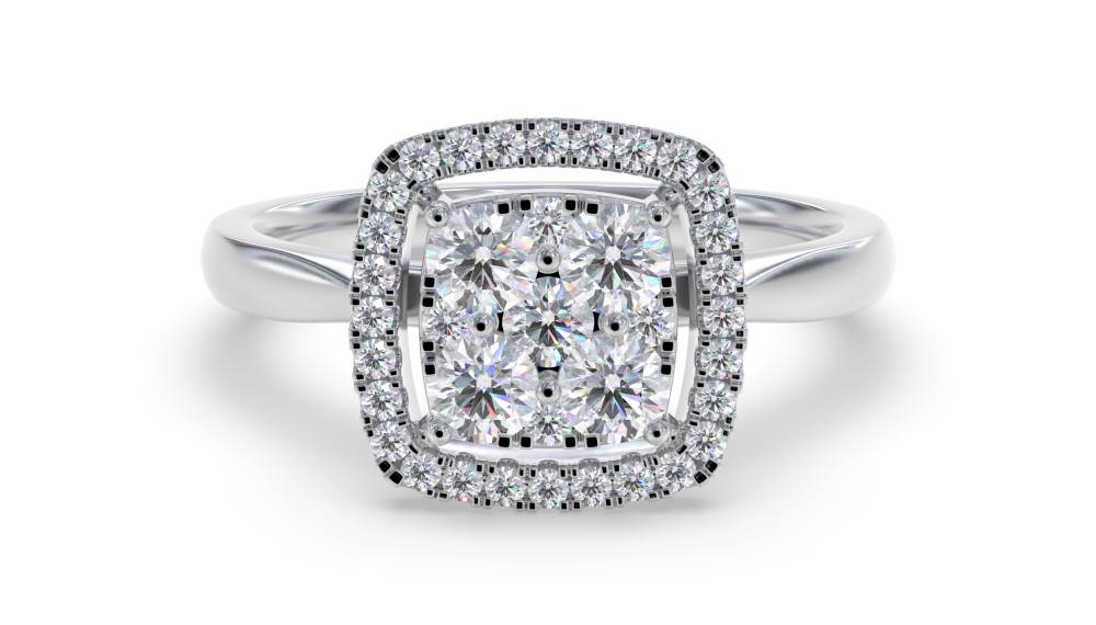 0.50ct Elegant Round Diamond Cluster Ring W