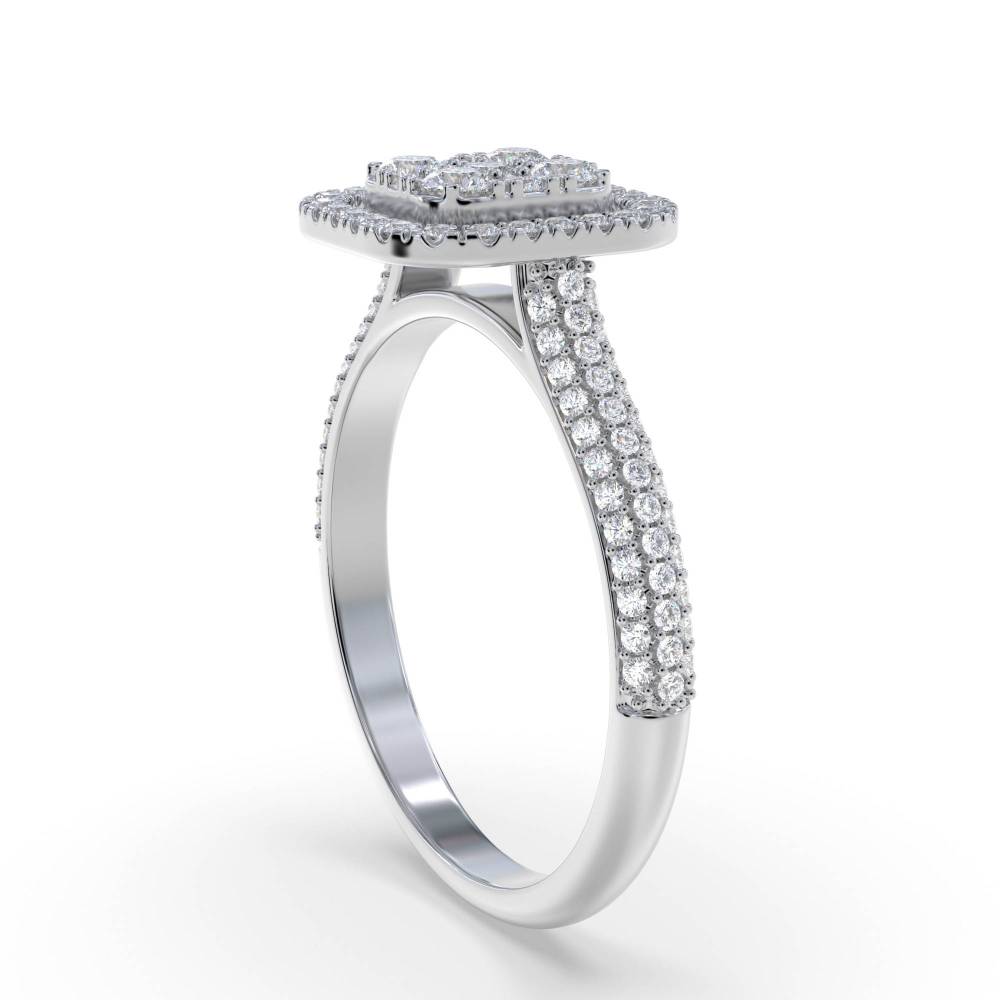 0.60ct Elegant Round Diamond Cluster Ring W