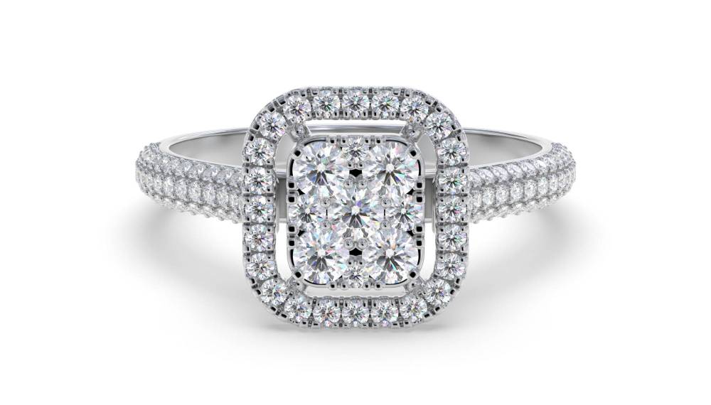 0.60ct Elegant Round Diamond Cluster Ring W