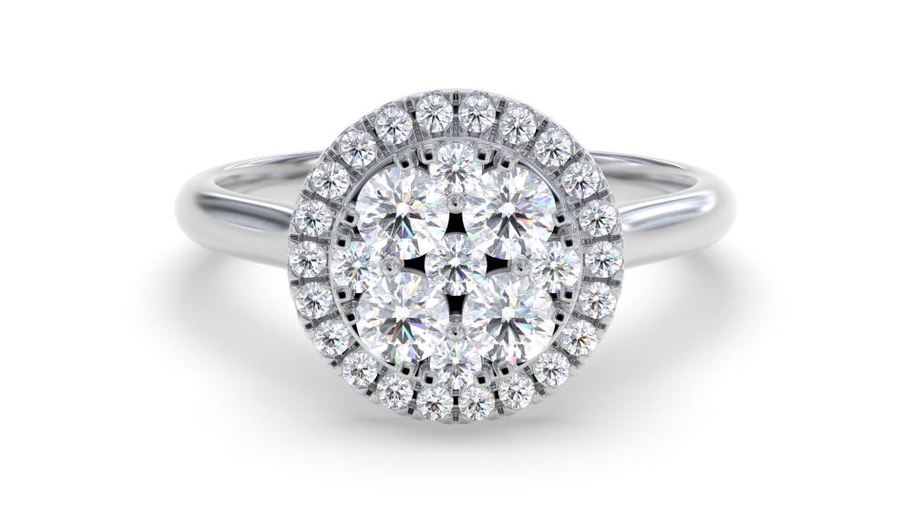 0.60ct Elegant Round Diamond Cluster Ring W