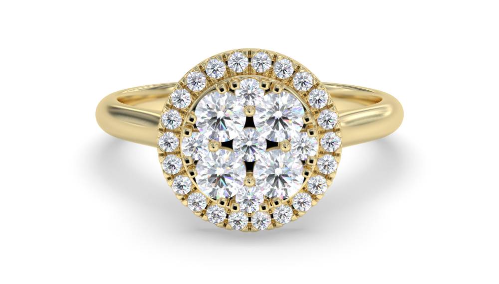 0.60ct Elegant Round Diamond Cluster Ring Y