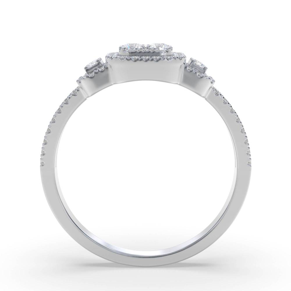 0.50ct Modern Round Diamond Cluster Halo Ring W