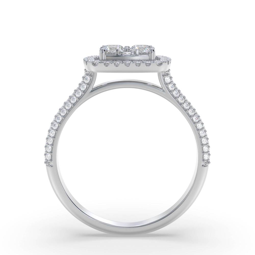 0.70ct Modern Round Diamond Halo Cluster Ring W